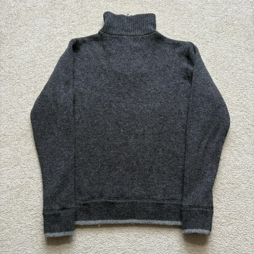 Aran‎ Sweater Market Sweater Mens Small Gray Wool 1/4 Zip Mock Neck Ireland